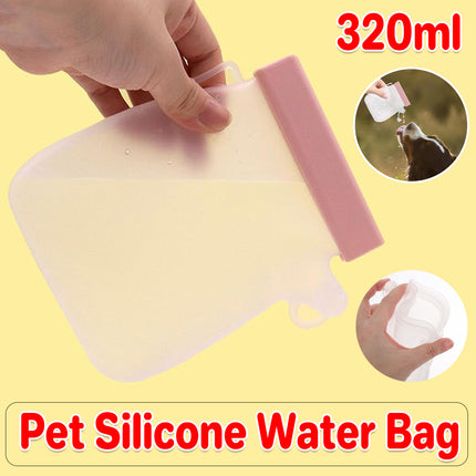Portable Silicone Pet Outdoor Water Bottle 320ml Easy Clean for Pet Outdoor Use