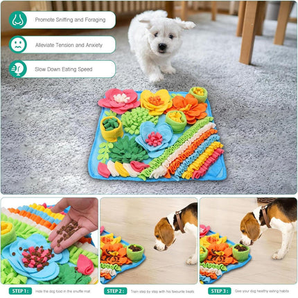 Pet Sniffing Mat Slow Feeder Puzzle Training Mat for Dogs and Cats Interactive