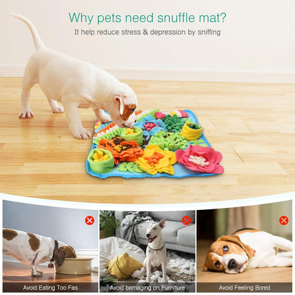 Pet Sniffing Mat Slow Feeder Puzzle Training Mat for Dogs and Cats Interactive