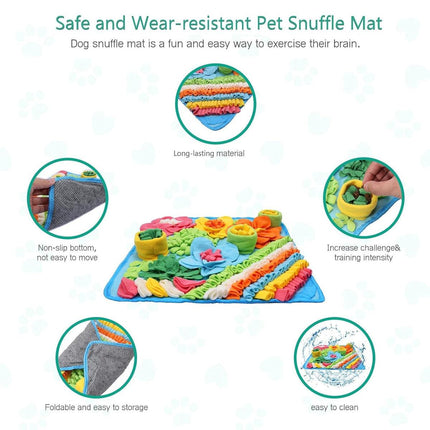 Pet Sniffing Mat Slow Feeder Puzzle Training Mat for Dogs and Cats Interactive