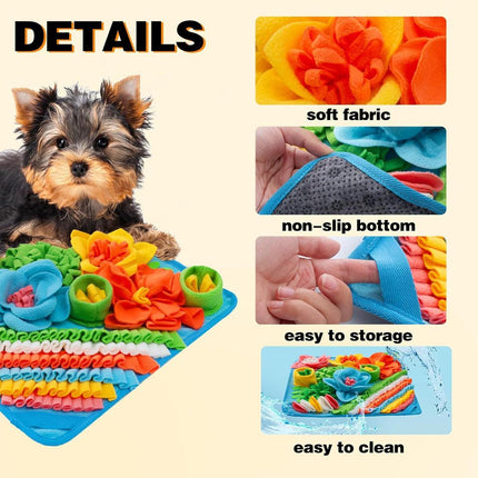 Pet Sniffing Mat Slow Feeder Puzzle Training Mat for Dogs and Cats Interactive