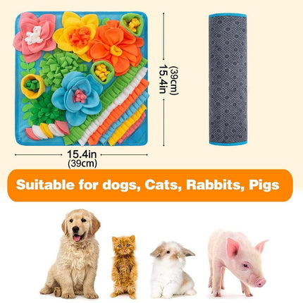 Pet Sniffing Mat Slow Feeder Puzzle Training Mat for Dogs and Cats Interactive
