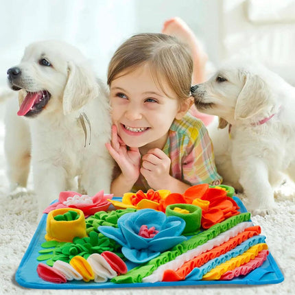 Pet Sniffing Mat Slow Feeder Puzzle Training Mat for Dogs and Cats Interactive