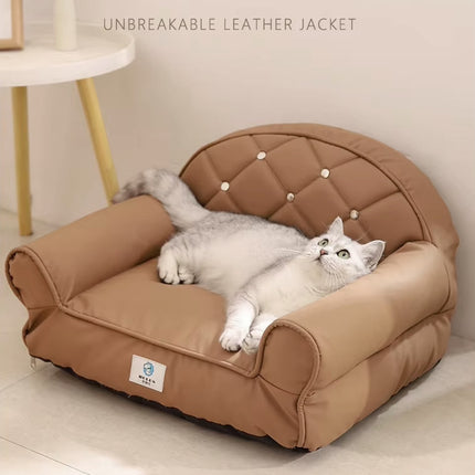 Waterproof Pet Sofa Bed Anti Scratch Cat Nest Dog Couch Four Seasons Mat Use