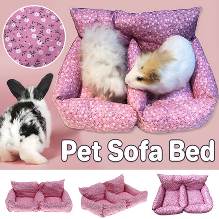 Pet Bed Cotton Sofa Style Hamster Sleeping Nest Pink Warm Small Animal House
