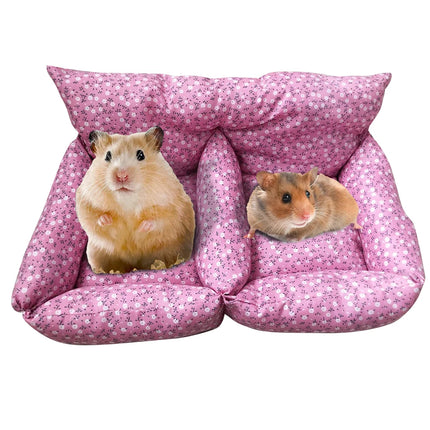 Pet Bed Cotton Sofa Style Hamster Sleeping Nest Pink Warm Small Animal House