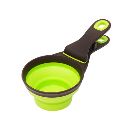 Silicone Pet Food Scoop With Clip Long Handle Foldable Cat Dog Spoon Tool