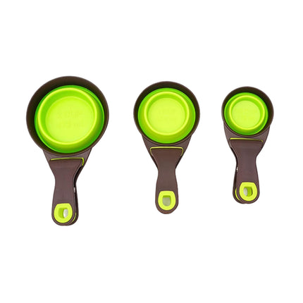 Silicone Pet Food Scoop With Clip Long Handle Foldable Cat Dog Spoon Tool