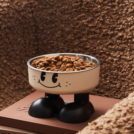 Pet Stainless Steel Bowl Non Slip Raised Dog Cat Feeder Large Food Capacity