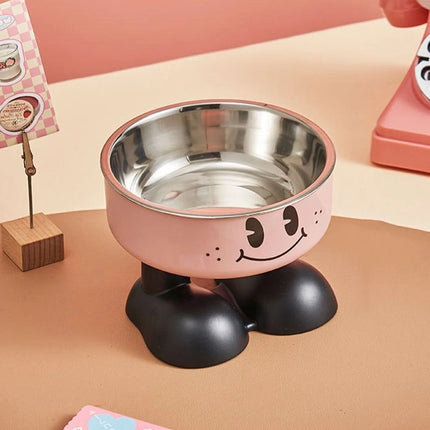 Pet Stainless Steel Bowl Non Slip Raised Dog Cat Feeder Large Food Capacity