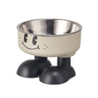 Pet Stainless Steel Bowl Non Slip Raised Dog Cat Feeder Large Food Capacity