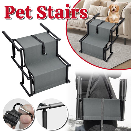 2 Steps Dog Ramp Pet Ladder Foldable Car Travel Height Stair for Pets Access