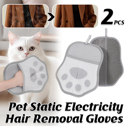 2Pcs Pet Hair Remover Gloves Dog Cat Grooming Deshedding Cleaning Mitt