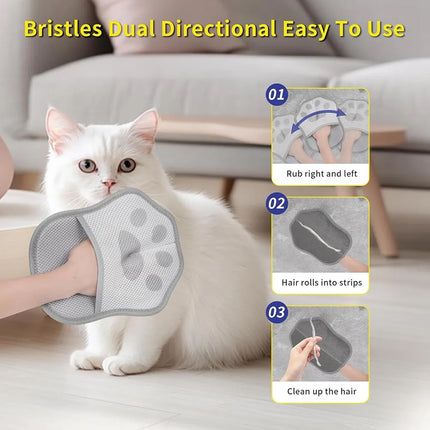 2Pcs Pet Hair Remover Gloves Dog Cat Grooming Deshedding Cleaning Mitt