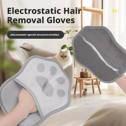 2Pcs Pet Hair Remover Gloves Dog Cat Grooming Deshedding Cleaning Mitt