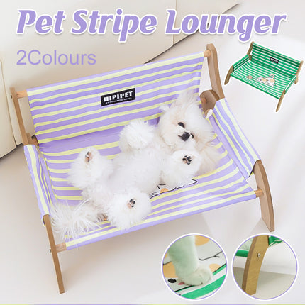 Pet Striped Lounge Bed Pet Nest Soft Cushion Washable Anti Slip Comfortable