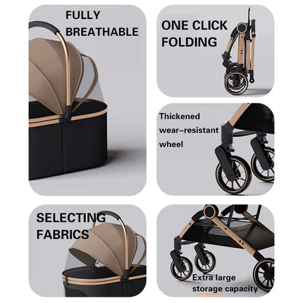 Pet Stroller Lightweight Foldable Cart Detachable Carrier for Small Dogs Cats