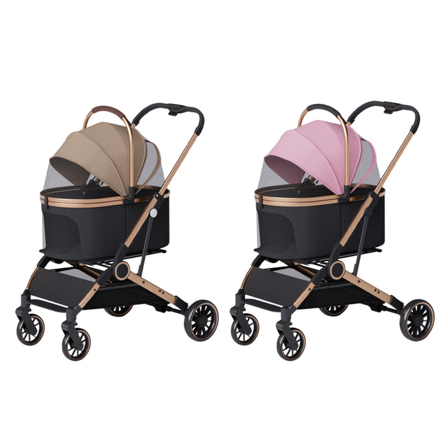 Pet Stroller Lightweight Foldable Cart Detachable Carrier for Small Dogs Cats