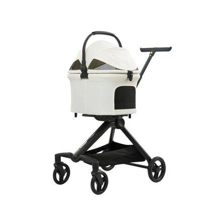 All Terrain Pet Stroller Detachable PU Leather Folding Dog Cat Carriage Jogger