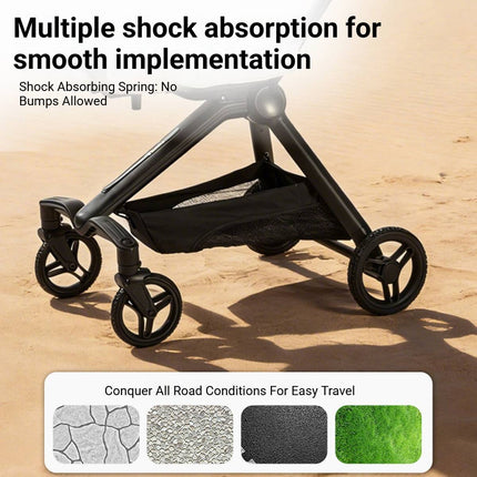 All Terrain Pet Stroller Detachable PU Leather Folding Dog Cat Carriage Jogger