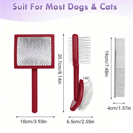Pet Dog Hair Shedding Undercoat Rake Grooming Trimmer Comb Brush Slicker Purple