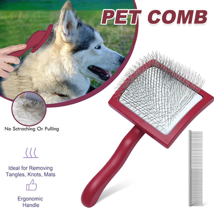 Pet Dog Hair Shedding Undercoat Rake Grooming Trimmer Comb Brush Slicker Purple