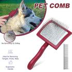 Pet Dog Hair Shedding Undercoat Rake Grooming Trimmer Comb Brush Slicker Purple