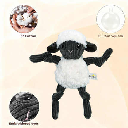 Lamb Shape Pet Chew Toy with Squeaker Soft PP Cotton for Dogs Puppies Play Use