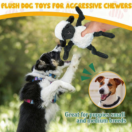 Lamb Shape Pet Chew Toy with Squeaker Soft PP Cotton for Dogs Puppies Play Use