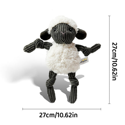 Lamb Shape Pet Chew Toy with Squeaker Soft PP Cotton for Dogs Puppies Play Use