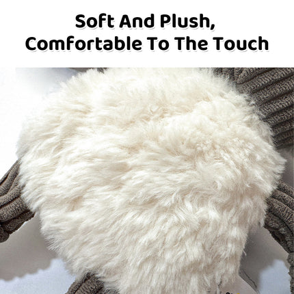 Lamb Shape Pet Chew Toy with Squeaker Soft PP Cotton for Dogs Puppies Play Use