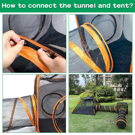 4pcs Outdoor Pet Enclosure Dog Cat Folding Tunnel Italian Combination Tent
