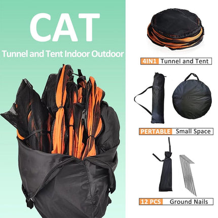 4pcs Outdoor Pet Enclosure Dog Cat Folding Tunnel Italian Combination Tent