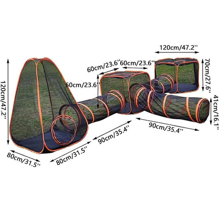 6pcs Outdoor Pet Play Tunnel Folding Cat and Dog Pen Playpen for Pets Indoor