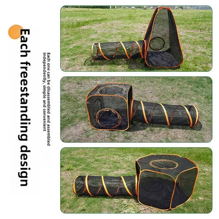 6pcs Outdoor Pet Play Tunnel Folding Cat and Dog Pen Playpen for Pets Indoor