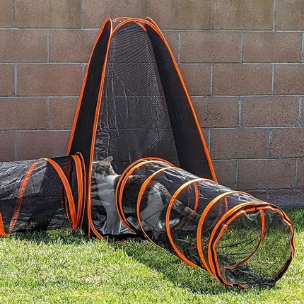 6pcs Outdoor Pet Play Tunnel Folding Cat and Dog Pen Playpen for Pets Indoor