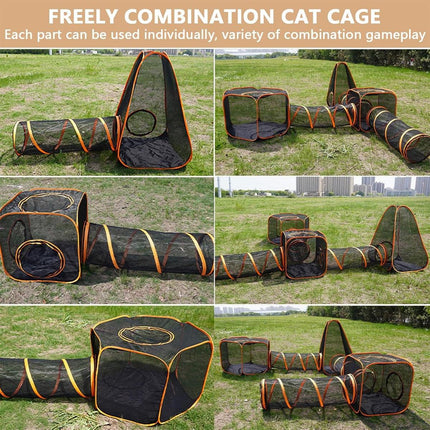 6pcs Outdoor Pet Play Tunnel Folding Cat and Dog Pen Playpen for Pets Indoor