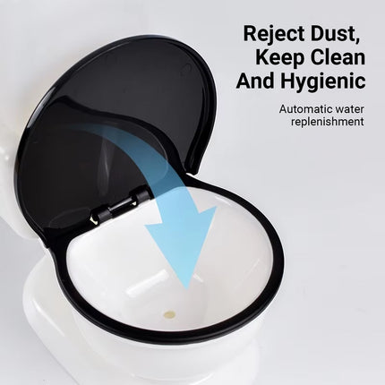 Creative Pet Water Dispenser Toilet-Shaped Design Large Water Bowl Dust-Proof