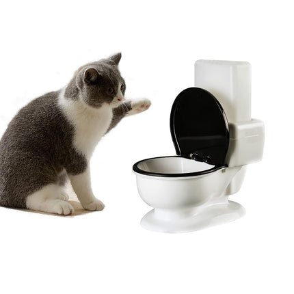 Creative Pet Water Dispenser Toilet-Shaped Design Large Water Bowl Dust-Proof
