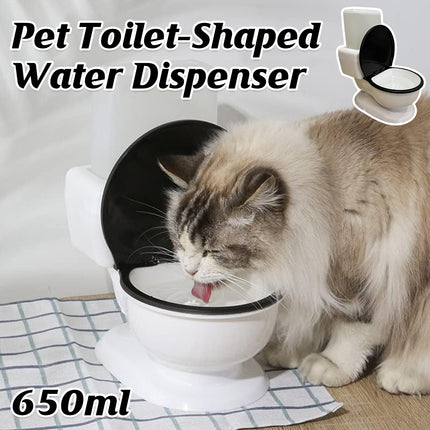 Creative Pet Water Dispenser Toilet-Shaped Design Large Water Bowl Dust-Proof