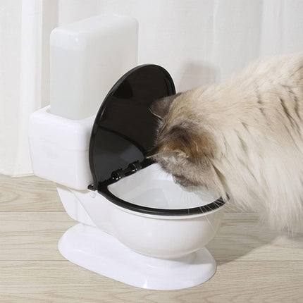 Creative Pet Water Dispenser Toilet-Shaped Design Large Water Bowl Dust-Proof