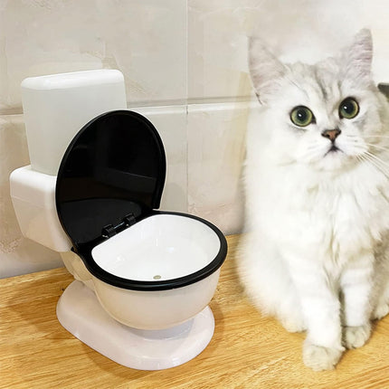 Creative Pet Water Dispenser Toilet-Shaped Design Large Water Bowl Dust-Proof