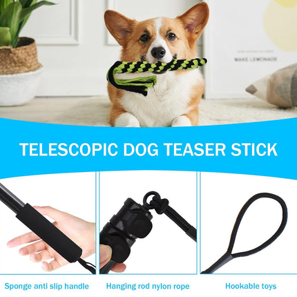 Retractable Dog Teaser Stick Dog Teaser Pole Toy For Dogs Interactive Pet Play