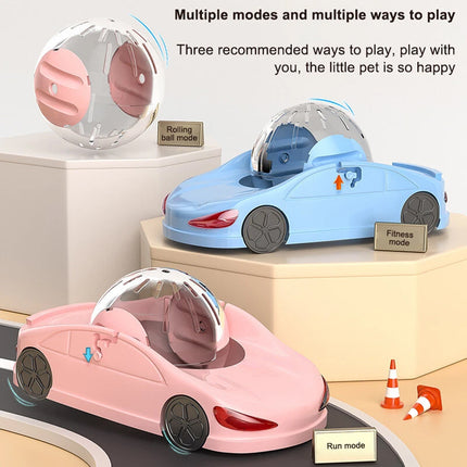Hamster Running Car Toy Exercise Wheel Pet Roller Ball Sports Vehicle Small Pets
