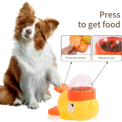 Little Yellow Duck Pet Food Leakage Device Press Rotate Dog Boredom Relief Toy