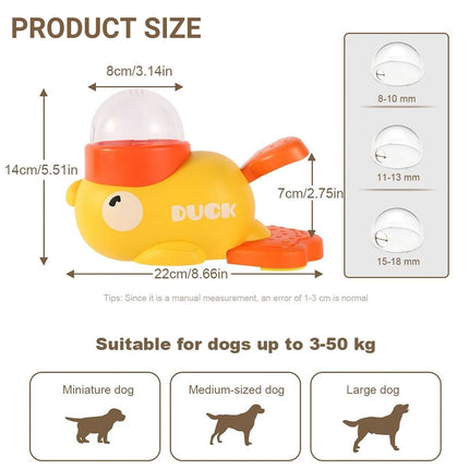 Little Yellow Duck Pet Food Leakage Device Press Rotate Dog Boredom Relief Toy