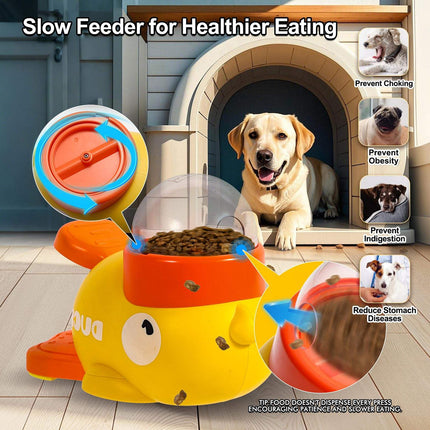 Little Yellow Duck Pet Food Leakage Device Press Rotate Dog Boredom Relief Toy