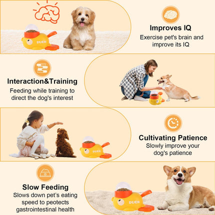 Little Yellow Duck Pet Food Leakage Device Press Rotate Dog Boredom Relief Toy