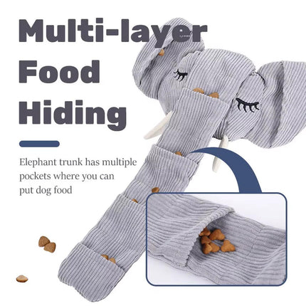 Dog Sniffing Toy Elephant Shaped Interactive Food Hiding Sound Toy for Dogs