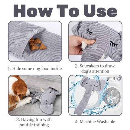 Dog Sniffing Toy Elephant Shaped Interactive Food Hiding Sound Toy for Dogs